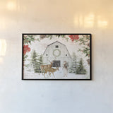 Wooded Holiday I by Katie Pertiet. shown as a paper print in a black flame. Available as a archival giclee rolled canvas, fine art paper, or poster print. SKU 52255i.