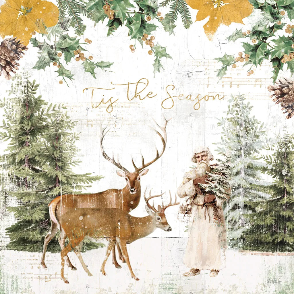 Wooded Holiday II Gold by Katie Pertiet. SKU 57734a. Archival Giclee Fine art print for wall decor.