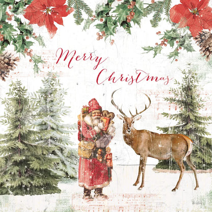 Wooded Holiday III Merry Christmas by Katie Pertiet. SKU 58378a. Archival Giclee Fine art print for wall decor.