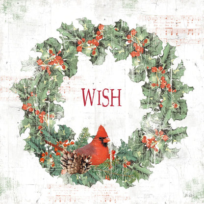 Wooded Holiday IV Wish by Katie Pertiet. SKU 59014a. Archival Giclee Fine art print for wall decor.