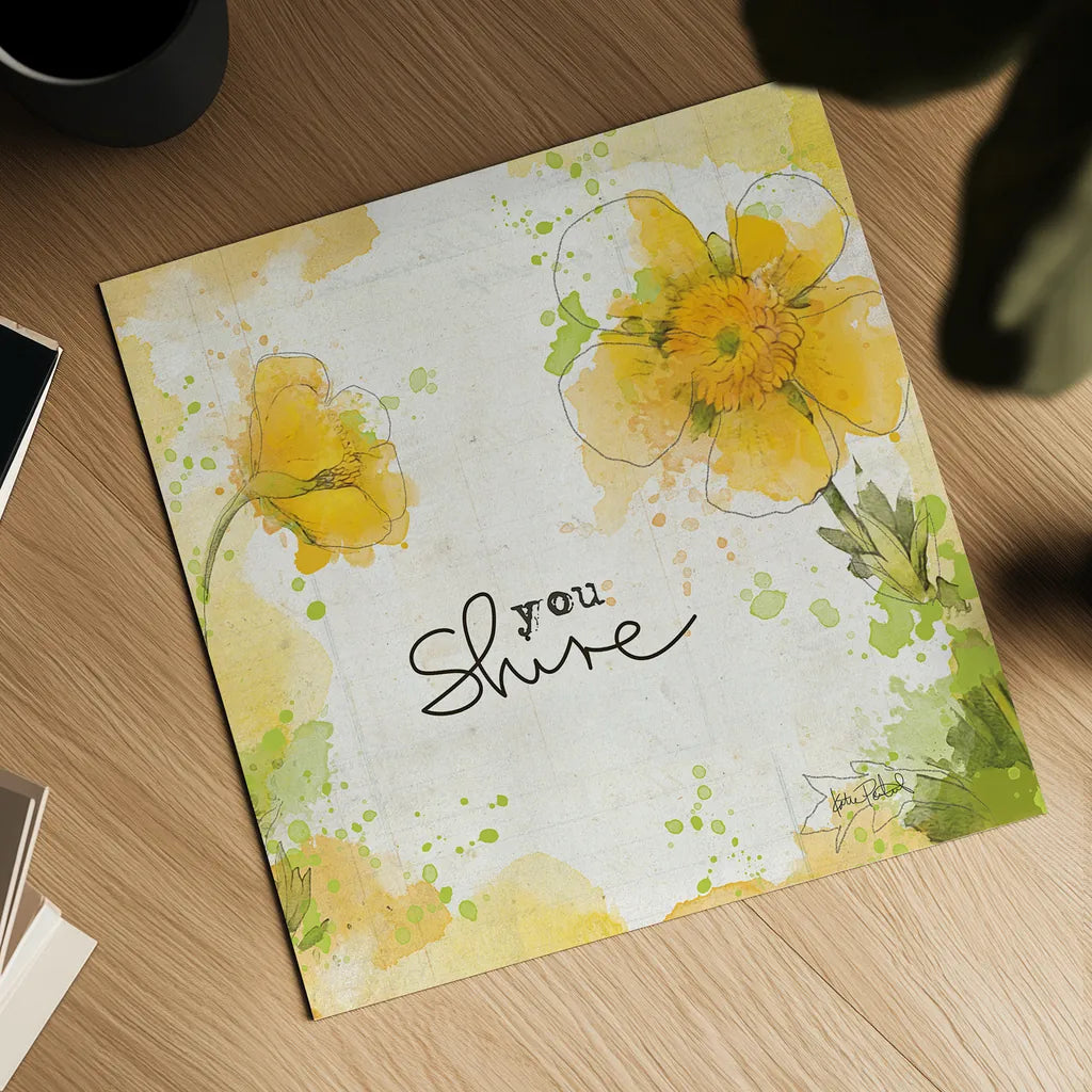 You Shine I by Katie Pertiet. Shown as a detailed flat fine art print, highlighting archival giclee quality. Available as an archival giclee rolled canvas, fine art paper, or poster print. SKU 28809a.