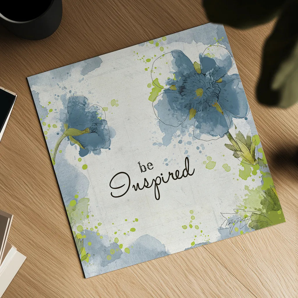 You Shine I Blue Be Inspired by Katie Pertiet. Shown as a detailed flat fine art print, highlighting archival giclee quality. Available as an archival giclee rolled canvas, fine art paper, or poster print. SKU 30397a.