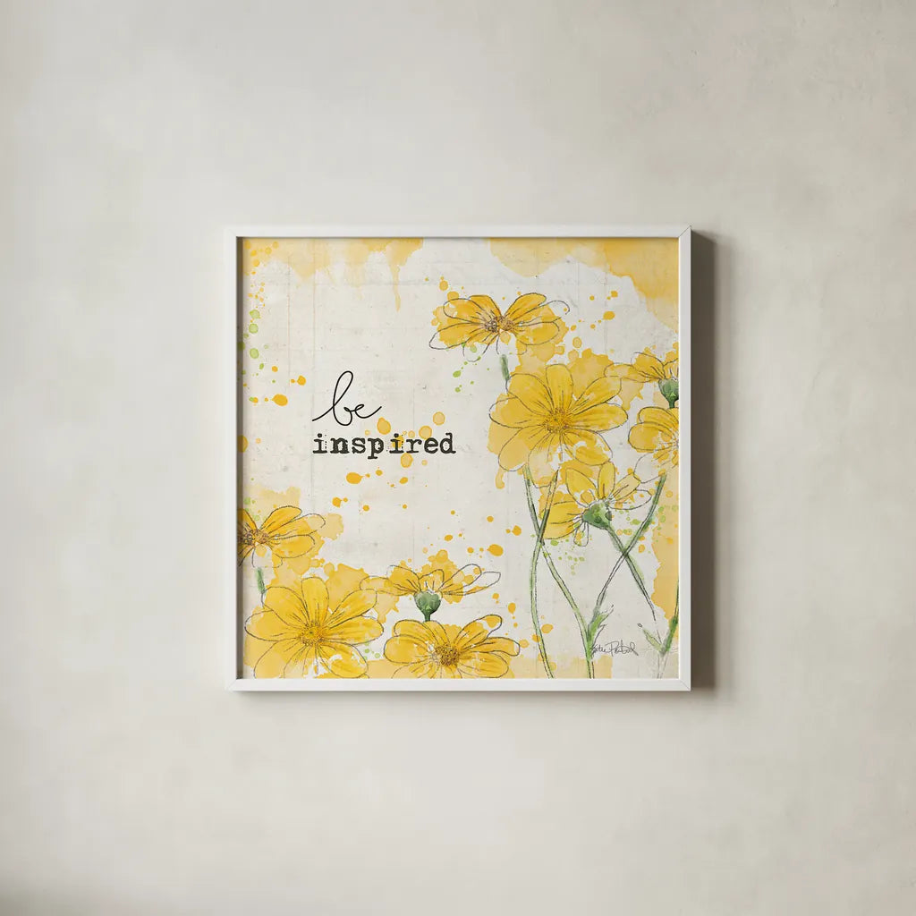 You Shine II by Katie Pertiet. Shown in a crisp white glass frame for a clean and minimalist style. Available as an archival giclee rolled canvas, fine art paper, or poster print. SKU 28810a.