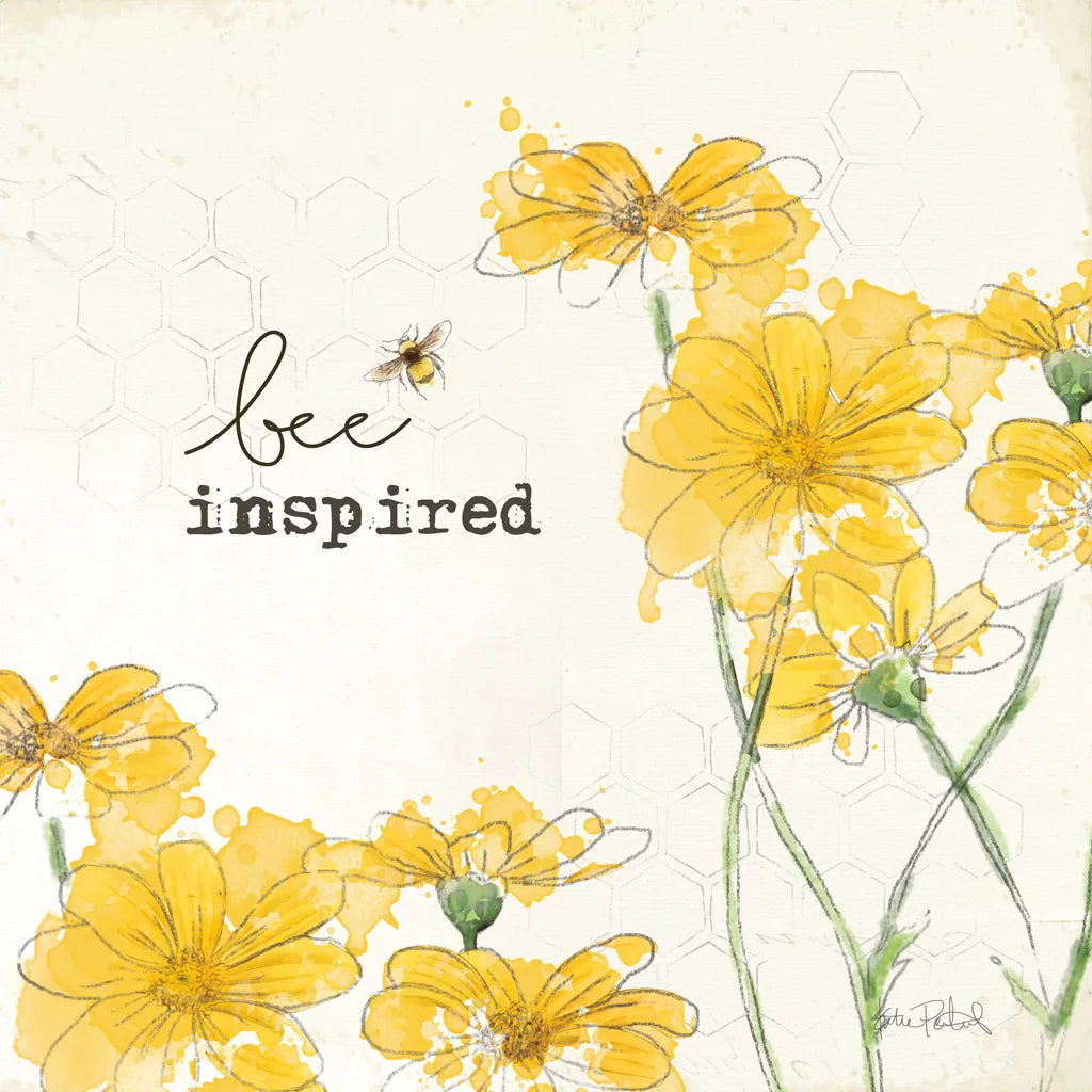 You Shine II Bee Inspired by Katie Pertiet. SKU 82692a. Archival Giclee Fine art print for wall decor.