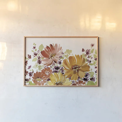 Autumn Joy I by Katrina Pete. shown as a paper print in a natural frame. Available as a archival giclee rolled canvas, fine art paper, or poster print. SKU 91181i.