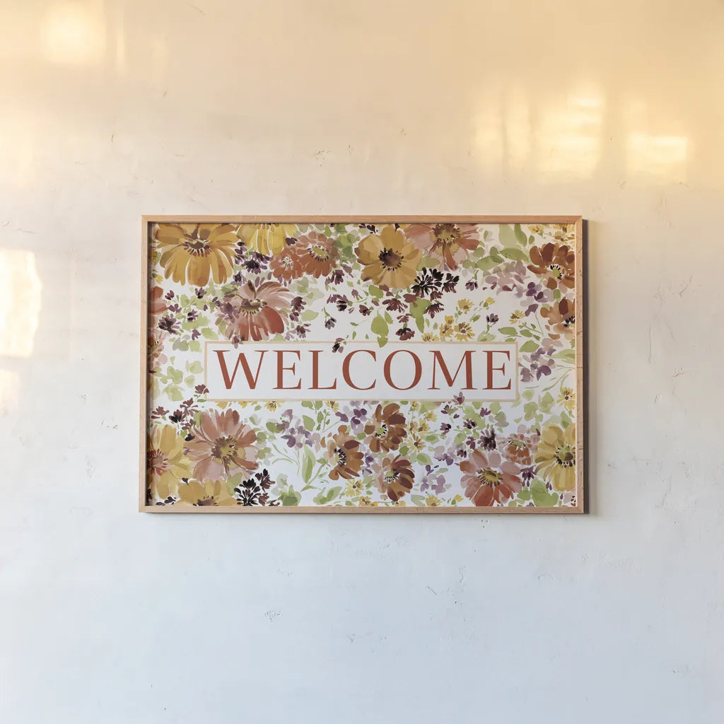 Autumn Joy II by Katrina Pete. shown as a paper print in a natural frame. Available as a archival giclee rolled canvas, fine art paper, or poster print. SKU 91182i.