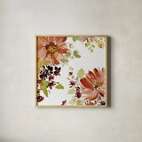 Autumn Joy III by Katrina Pete. Shown in a natural wood glass frame for a timeless modern aesthetic. Available as an archival giclee rolled canvas, fine art paper, or poster print. SKU 91183a.