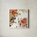 Autumn Joy III by Katrina Pete. Shown in a crisp white glass frame for a clean and minimalist style. Available as an archival giclee rolled canvas, fine art paper, or poster print. SKU 91183a.