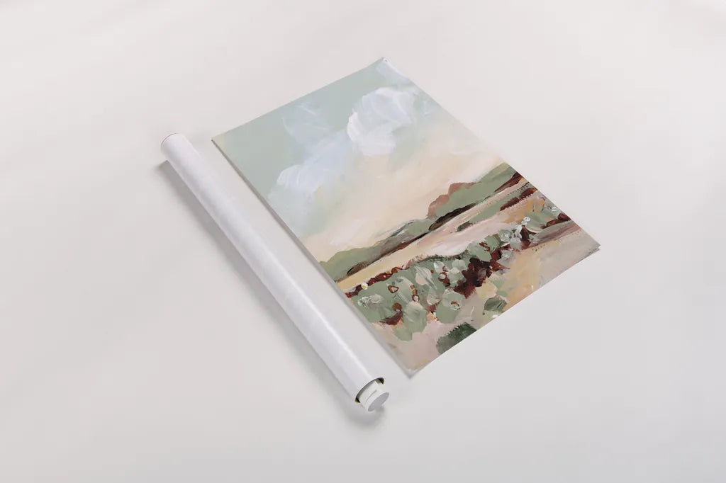 Autumn Meadow by Katrina Pete. shown as a rolled paper print. Available as archival giclee rolled canvas, fine art paper, or poster print. SKU 82652h.