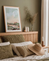 Autumn Meadow by Katrina Pete. shown as a paper print in a natural frame. Available as a archival giclee rolled canvas, fine art paper, or poster print. SKU 82652h.
