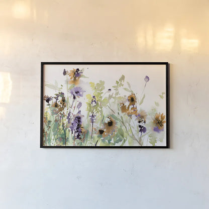 Autumn Meadow Flowers by Katrina Pete. shown as a paper print in a black flame. Available as a archival giclee rolled canvas, fine art paper, or poster print. SKU 87981i.