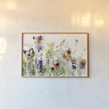 Autumn Meadow Flowers by Katrina Pete. shown as a paper print in a natural frame. Available as a archival giclee rolled canvas, fine art paper, or poster print. SKU 87981i.