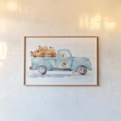 Autumn Ramble I by Katrina Pete. shown as a paper print in a natural frame. Available as a archival giclee rolled canvas, fine art paper, or poster print. SKU 78912i.