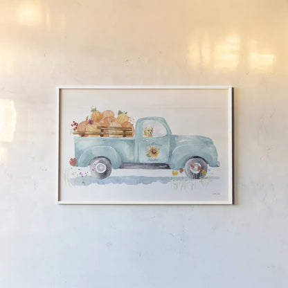 Autumn Ramble I by Katrina Pete. shown as a paper print in a white frame. Available as a archival giclee rolled canvas, fine art paper, or poster print. SKU 78912i.