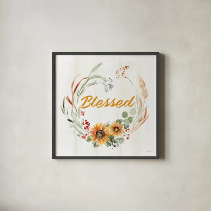 Autumn Ramble IV by Katrina Pete. Shown in a sleek black glass frame for a contemporary gallery look. Available as an archival giclee rolled canvas, fine art paper, or poster print. SKU 78915a.