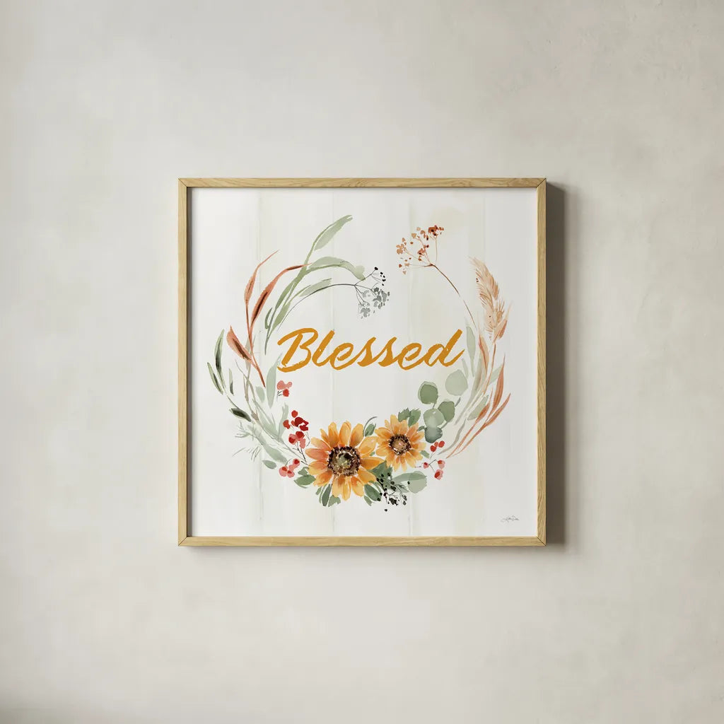 Autumn Ramble IV by Katrina Pete. Shown in a natural wood glass frame for a timeless modern aesthetic. Available as an archival giclee rolled canvas, fine art paper, or poster print. SKU 78915a.