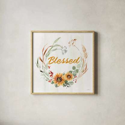 Autumn Ramble IV by Katrina Pete. Shown in a natural wood glass frame for a timeless modern aesthetic. Available as an archival giclee rolled canvas, fine art paper, or poster print. SKU 78915a.