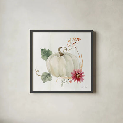 Autumn Ramble IX by Katrina Pete. Shown in a sleek black glass frame for a contemporary gallery look. Available as an archival giclee rolled canvas, fine art paper, or poster print. SKU 78920a.