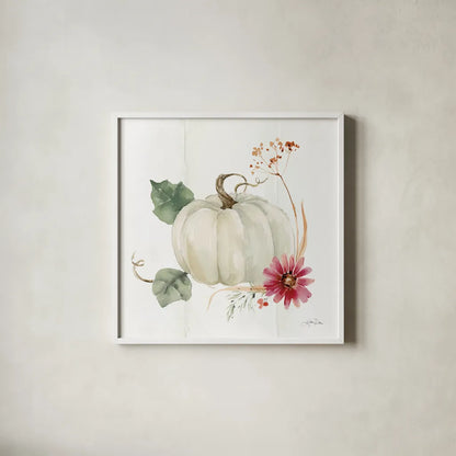 Autumn Ramble IX by Katrina Pete. Shown in a crisp white glass frame for a clean and minimalist style. Available as an archival giclee rolled canvas, fine art paper, or poster print. SKU 78920a.