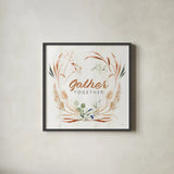 Autumn Ramble V Together by Katrina Pete. Shown in a sleek black glass frame for a contemporary gallery look. Available as an archival giclee rolled canvas, fine art paper, or poster print. SKU 80420a.