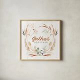 Autumn Ramble V Together by Katrina Pete. Shown in a natural wood glass frame for a timeless modern aesthetic. Available as an archival giclee rolled canvas, fine art paper, or poster print. SKU 80420a.