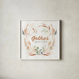 Autumn Ramble V Together by Katrina Pete. Shown in a crisp white glass frame for a clean and minimalist style. Available as an archival giclee rolled canvas, fine art paper, or poster print. SKU 80420a.
