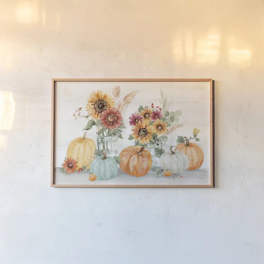 Autumn Ramble VI by Katrina Pete. shown as a paper print in a natural frame. Available as a archival giclee rolled canvas, fine art paper, or poster print. SKU 78917i.