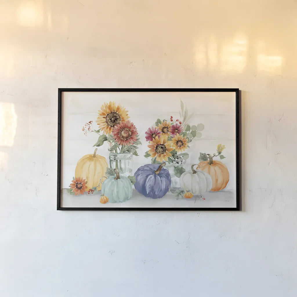 Autumn Ramble VI Navy by Katrina Pete. shown as a paper print in a black flame. Available as a archival giclee rolled canvas, fine art paper, or poster print. SKU 80421i.