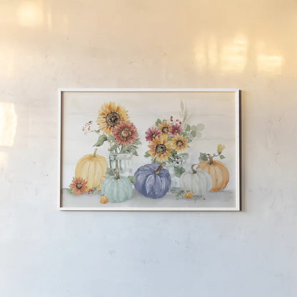 Autumn Ramble VI Navy by Katrina Pete. shown as a paper print in a white frame. Available as a archival giclee rolled canvas, fine art paper, or poster print. SKU 80421i.