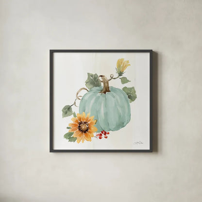 Autumn Ramble VIII by Katrina Pete. Shown in a sleek black glass frame for a contemporary gallery look. Available as an archival giclee rolled canvas, fine art paper, or poster print. SKU 78919a.