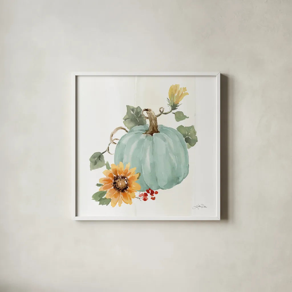 Autumn Ramble VIII by Katrina Pete. Shown in a crisp white glass frame for a clean and minimalist style. Available as an archival giclee rolled canvas, fine art paper, or poster print. SKU 78919a.