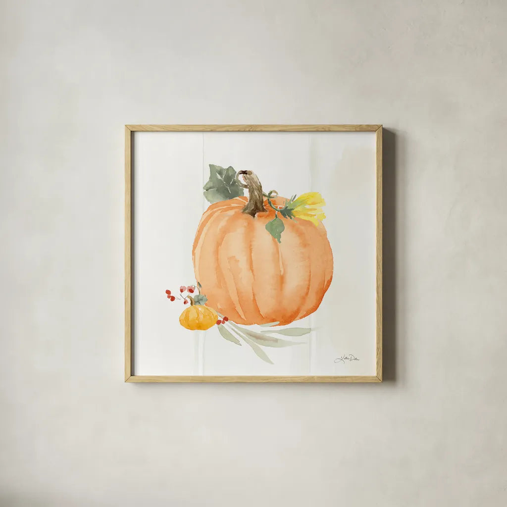 Autumn Ramble X by Katrina Pete. Shown in a natural wood glass frame for a timeless modern aesthetic. Available as an archival giclee rolled canvas, fine art paper, or poster print. SKU 78921a.