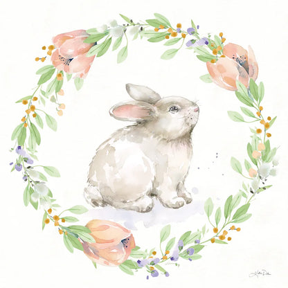 Blooming Bunnies I by Katrina Pete. SKU 84605a. Archival Giclee Fine art print for wall decor.