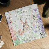 Blooming Bunnies III by Katrina Pete. Shown as a detailed flat fine art print, highlighting archival giclee quality. Available as an archival giclee rolled canvas, fine art paper, or poster print. SKU 84607a.