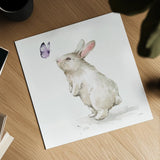 Blooming Bunnies IV by Katrina Pete. Shown as a detailed flat fine art print, highlighting archival giclee quality. Available as an archival giclee rolled canvas, fine art paper, or poster print. SKU 83660a.