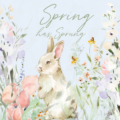Blooming Bunnies IV Spring by Katrina Pete. SKU 89678a. Archival Giclee Fine art print for wall decor.
