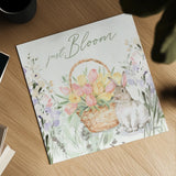 Blooming Bunnies V by Katrina Pete. Shown as a detailed flat fine art print, highlighting archival giclee quality. Available as an archival giclee rolled canvas, fine art paper, or poster print. SKU 96174a.