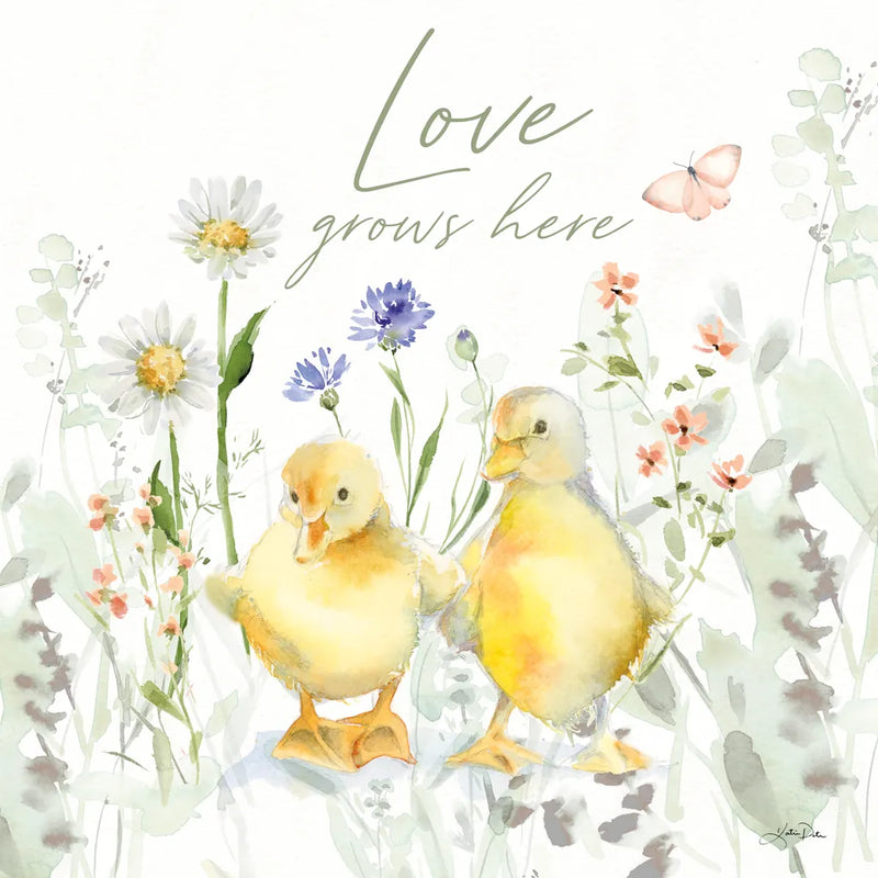 Blooming Bunnies VI by Katrina Pete. SKU 96175a. Archival Giclee Fine art print for wall decor.