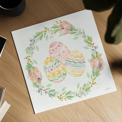 Blooming Bunnies VII by Katrina Pete. Shown as a detailed flat fine art print, highlighting archival giclee quality. Available as an archival giclee rolled canvas, fine art paper, or poster print. SKU 96176a.