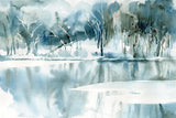 Blue Reflections by Katrina Pete. SKU 67439i. Archival Giclee Fine art print for wall decor.