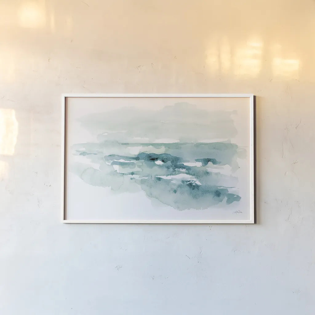 Breezy Blues II by Katrina Pete. shown as a paper print in a white frame. Available as a archival giclee rolled canvas, fine art paper, or poster print. SKU 75894i.