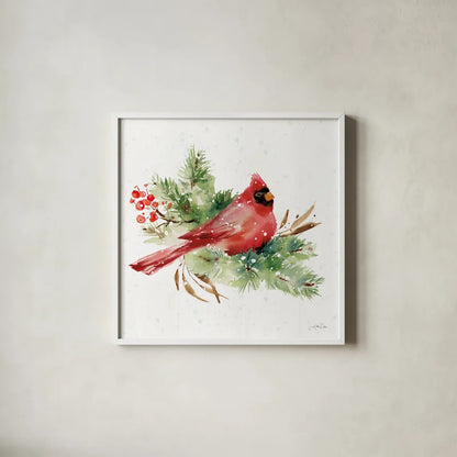Celebrate the Season I by Katrina Pete. Shown in a crisp white glass frame for a clean and minimalist style. Available as an archival giclee rolled canvas, fine art paper, or poster print. SKU 82241a.