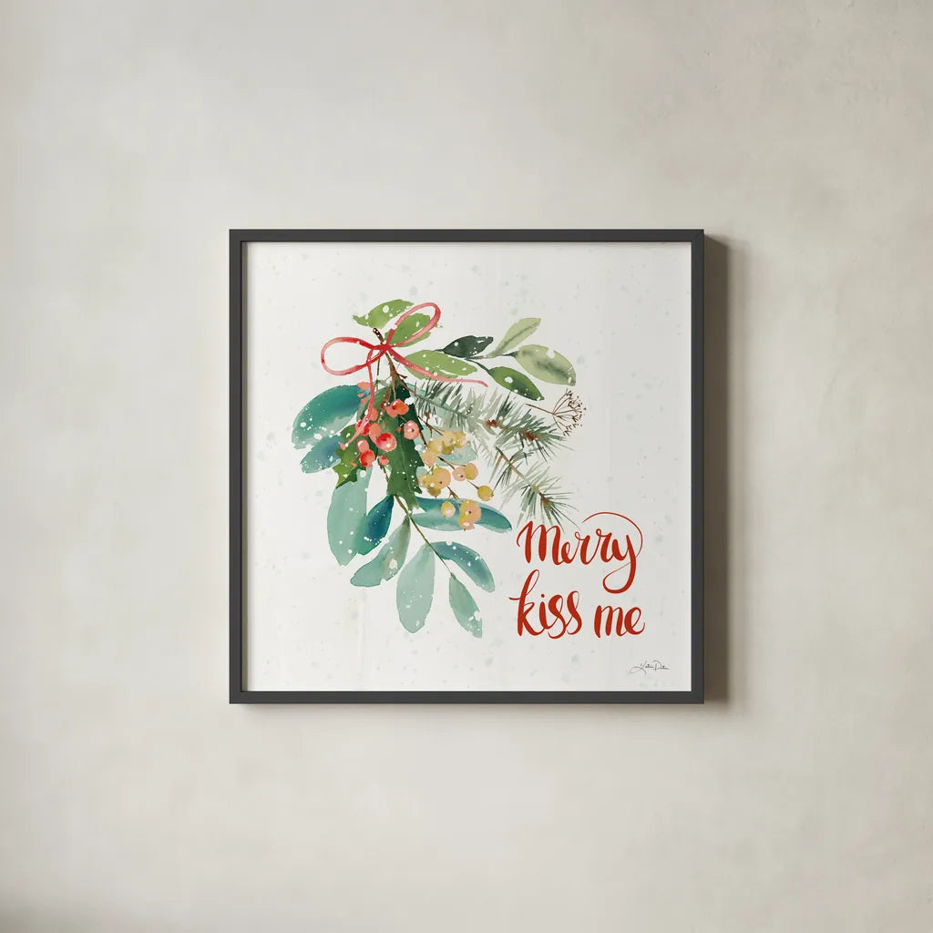 Celebrate the Season III by Katrina Pete. Shown in a sleek black glass frame for a contemporary gallery look. Available as an archival giclee rolled canvas, fine art paper, or poster print. SKU 82243a.