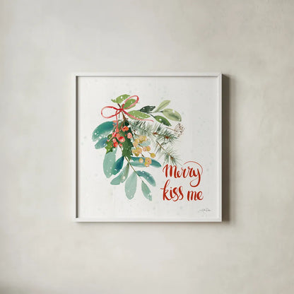 Celebrate the Season III by Katrina Pete. Shown in a crisp white glass frame for a clean and minimalist style. Available as an archival giclee rolled canvas, fine art paper, or poster print. SKU 82243a.