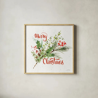 Celebrate the Season IV by Katrina Pete. Shown in a natural wood glass frame for a timeless modern aesthetic. Available as an archival giclee rolled canvas, fine art paper, or poster print. SKU 82244a.