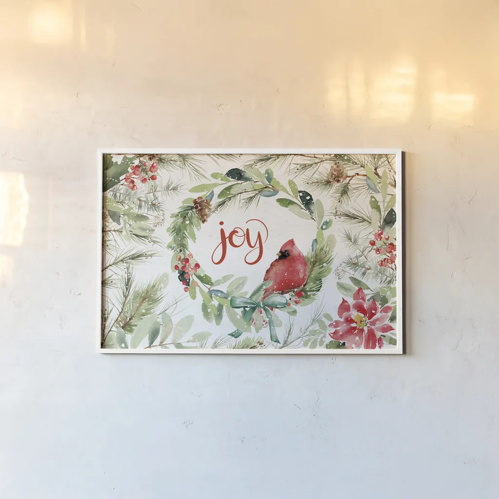 Celebrate the Season V by Katrina Pete. shown as a paper print in a white frame. Available as a archival giclee rolled canvas, fine art paper, or poster print. SKU 82245i.