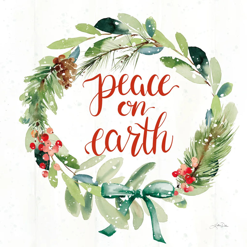 Celebrate the Season Wreath II by Katrina Pete. SKU 82247a. Archival Giclee Fine art print for wall decor.