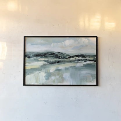 Clouds at Hilltop by Katrina Pete. shown as a paper print in a black flame. Available as a archival giclee rolled canvas, fine art paper, or poster print. SKU 73249i.