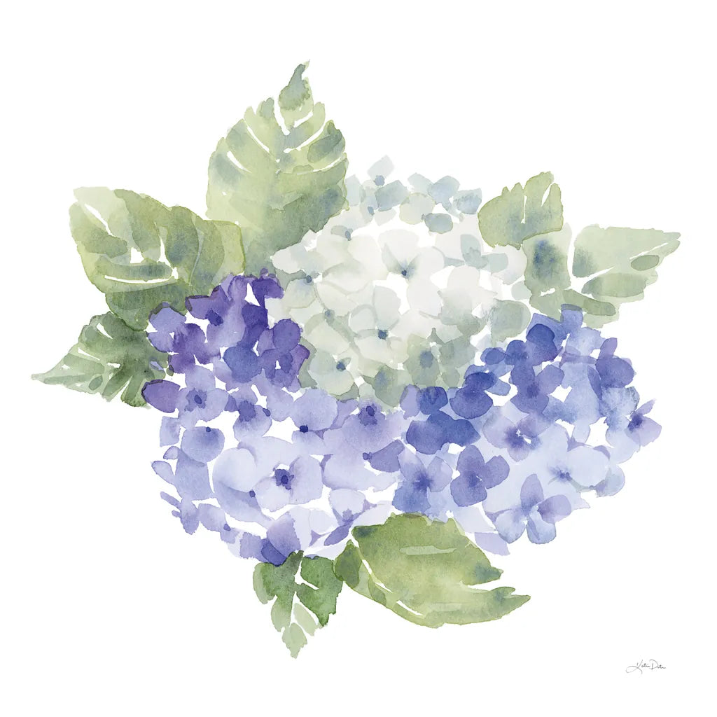 Cottage Hydrangeas I by Katrina Pete. SKU 86421a. Archival Giclee Fine art print for wall decor.