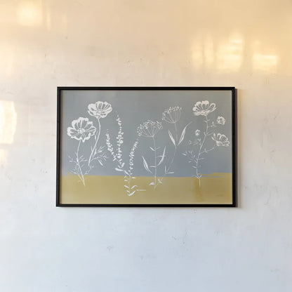 Cottage Wildflowers V by Katrina Pete. shown as a paper print in a black flame. Available as a archival giclee rolled canvas, fine art paper, or poster print. SKU 86036i.